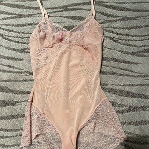 Lacy pale pink Spanx bodysuit size medium